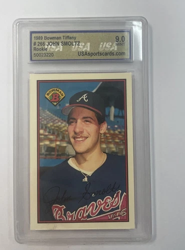 1989 Bowman Tiffany #266 John Smoltz Rookie USA Sports Cards 9 Grade
