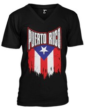 Torn Puerto Rican Flag - Heritage Puerto Rico Proud Pride Unisex V-Neck T-shirt