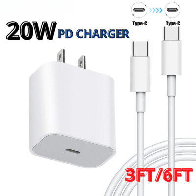 USB C Fast Charger Adapter Type C Cable For iPhone 15 16 Pro Max Plus Samsung