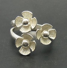 Sterling Silver Women's Ring Genuine Solid 925 Flower Perfect Quality Empress