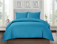 100% Egyptian Cotton Duvet Quilt Cover Bedding Set Double King Super King Size