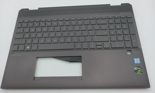 HP Spectre 15-DF Handauflage Touchpad Abdeckung Tastatur UK Dark Ash Silver L38267-031