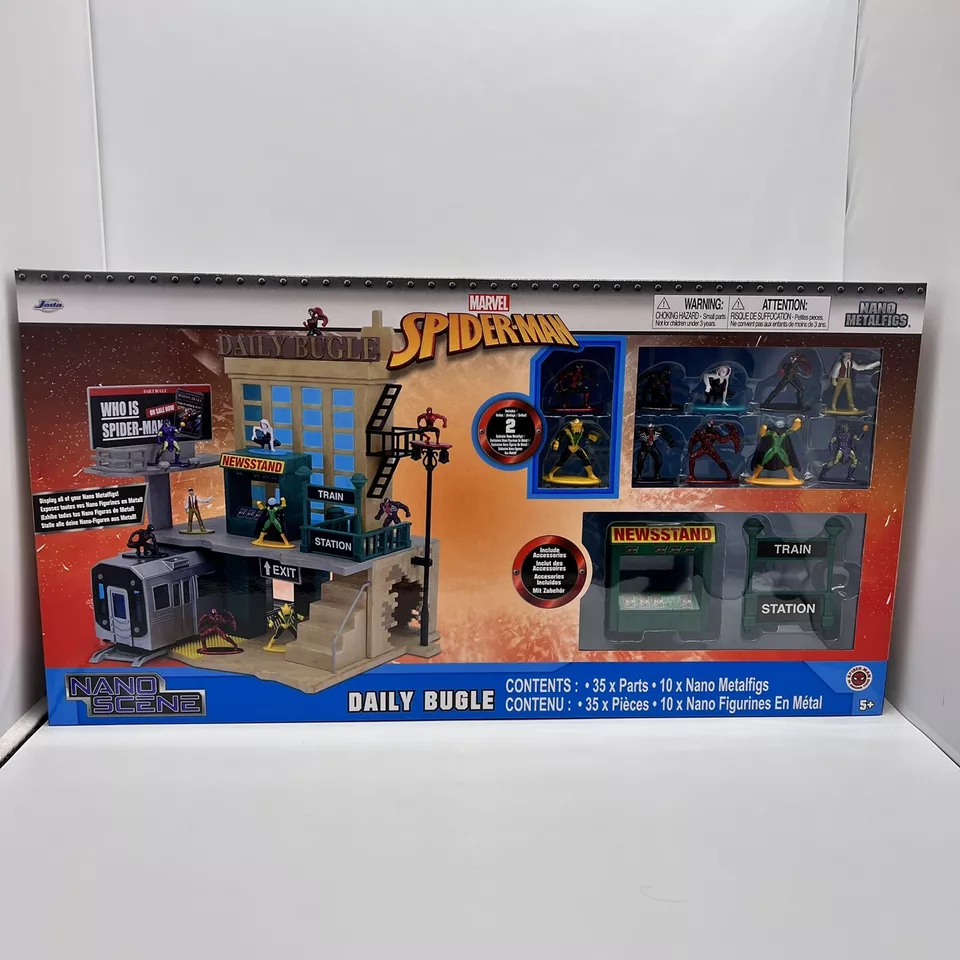 Spiderman Daily Bugle Playset Nano Scene 10 Diecast Figure Box Set New - Image 2 of 4