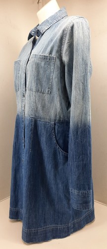 Abito moderno cowgirl in denim blu indaco vero artigianale effetto invecchiato. Taglia XL. - Foto 4 di 11