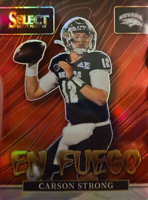2022 Panini Select Draft Pick En Fuego EN-CS Carson Strong En Fuego Silver Prizm