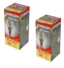 Image of 2 x Eveready Oven Bulb 300°C Cooker Appliance Lamp Light 25W 240V SES E14