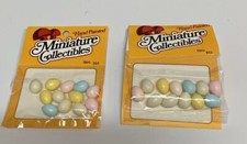 2 Vintage Miniature Hand Painted Easter Eggs (24) DOLLHOUSE 1:12 Scale Hong Kong