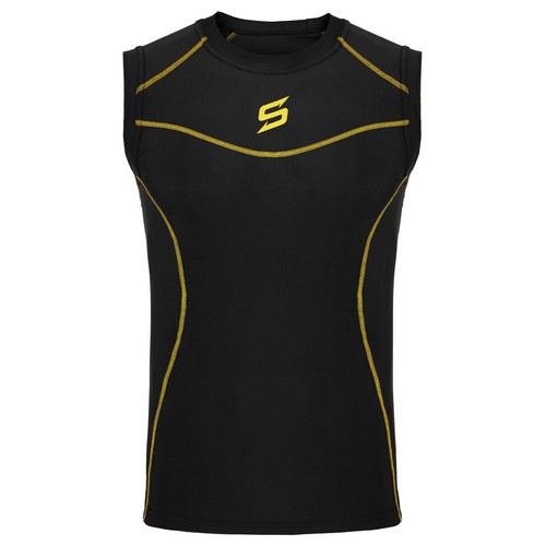 Men's Compression Armor Base Layer Top Running Sleeveless Sports Shirt & Shorts - Picture 9 of 27
