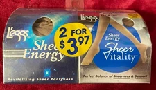 L'eggs Sheer Energy & Sheer Vitality Panty in Nude B - NIP-Set of 2 VINTAGE NEW