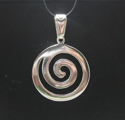 Echt Sterling Silber Anhänger Spirale massiv gepunzt 925 Handarbeit Kaiserin 