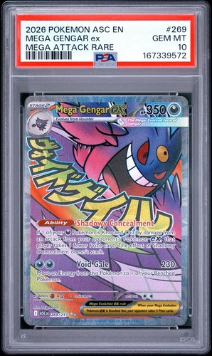 Mega Gengar ex graded PSA 10 for sale on eBay