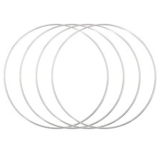 4 Dream Catcher Rings, Metal Rims 20cm for DIY Crafts, Silver