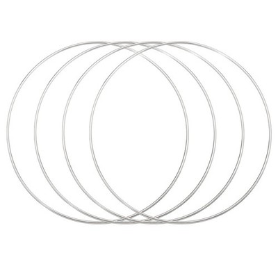4 Dream Catcher Rings, Metal Rims 20cm for DIY Crafts, Silver