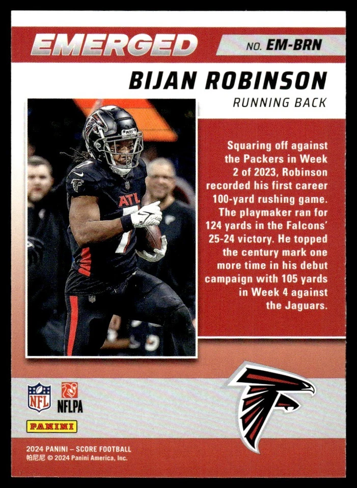 2024 Score Emerged Bijan Robinson #EM-BRN - Image 2 of 2