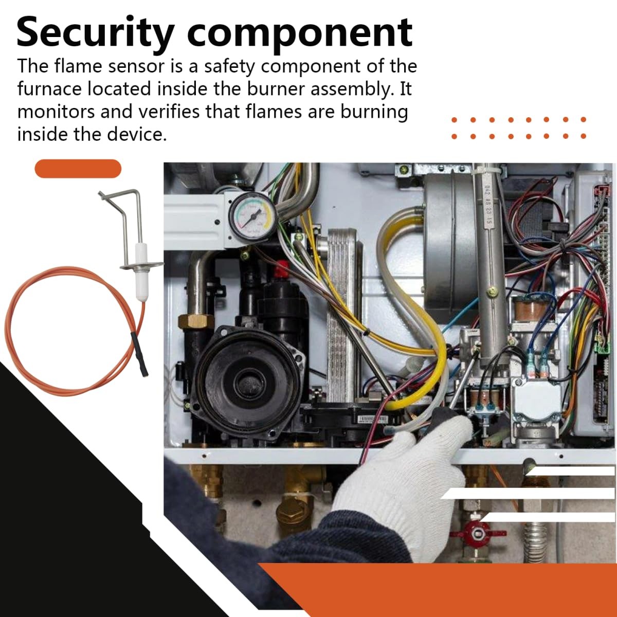 Qblahip 2025 62-23543-01 Direct Spark Ignitor for Rheem Furnace Flame Sensor