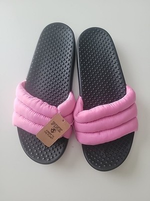 Victoria Secret Pink Logo puffer Slides Flip Flops Size S
