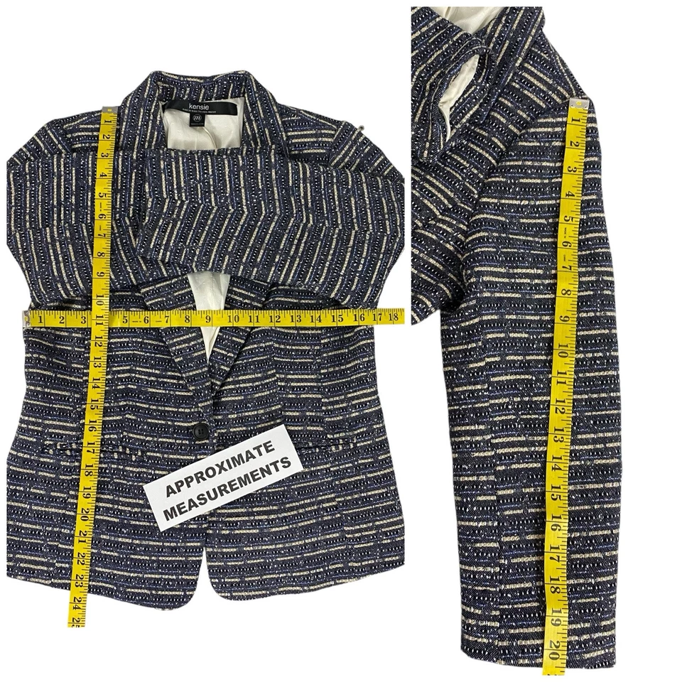 Kensie Blazer Womens Medium Jacket Blue Career Professional Work Office - Image 3 of 4