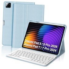 Keyboard Case for Xiaomi Pad 8/8 Pro/7/7 Pro 11.2 Inch, Detachable Sky Blue