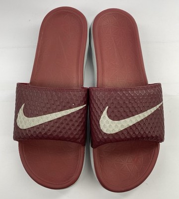 Nike Benassi Solarsoft Slide 2 705474 601 Red Gray Slides Sandals Shoes Mens 11