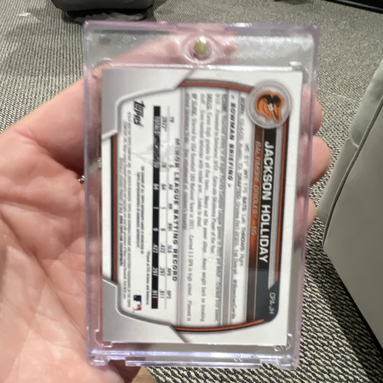 Topps 2023 Bowman Chrome Jackson Holliday Chrome Prospect ON CARD Auto Orioles view 2