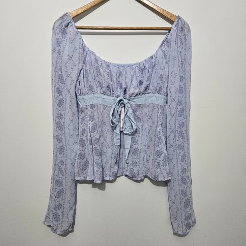Neu mit Etikett Kimchi blau Phoebe Babydoll Top Gr. XS Fee Boho Cottagecore Festival durchsichtig - Bild 1 von 12
