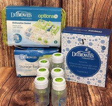 Dr BROWNS BABY BOTTLE LOT 2/4 Oz MILESTONE SIPPY DISHWASHER BASKET STORAGE BAGS