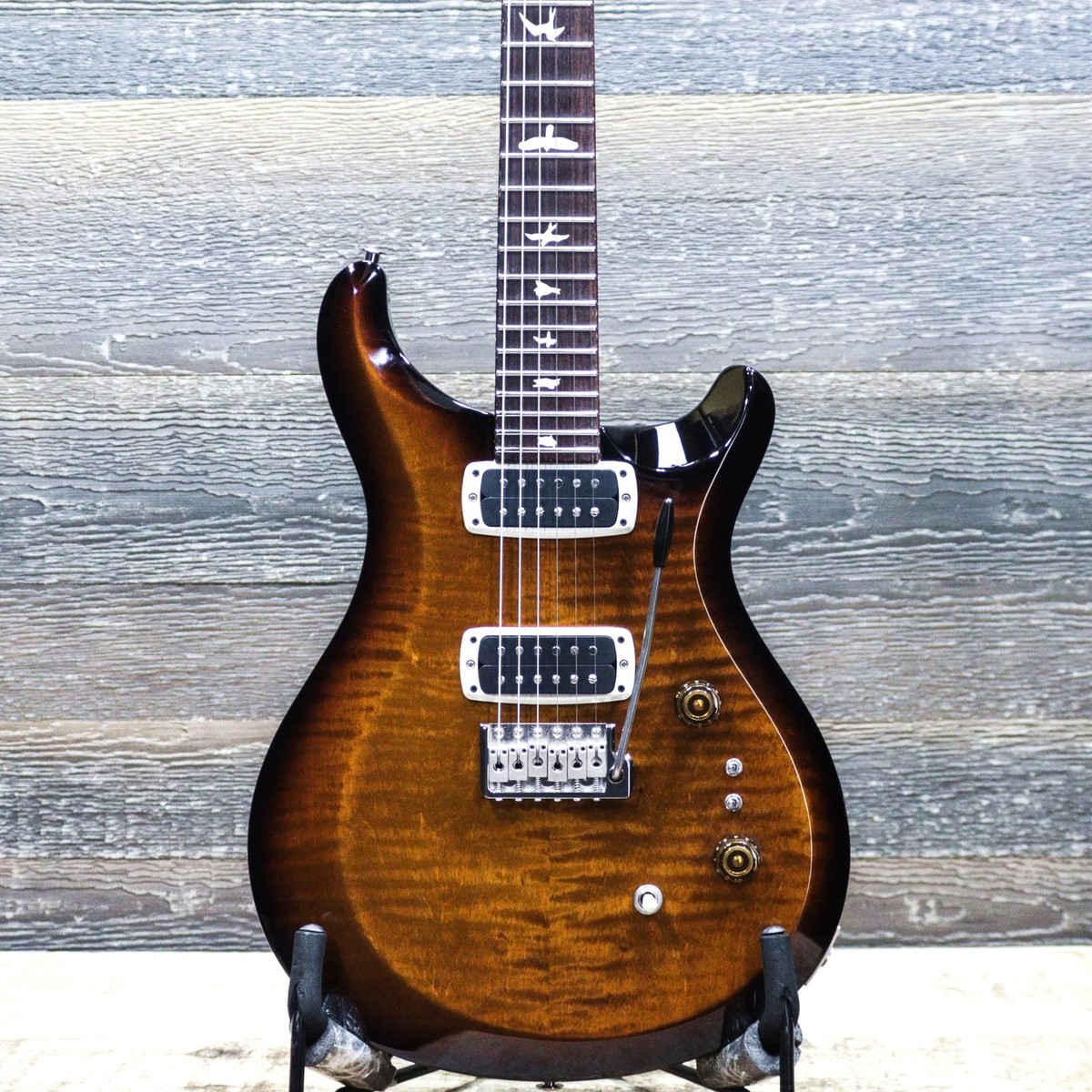 PRS S2 Custom 24-08 Flamed Maple Top Black Amber Electric Guitar w