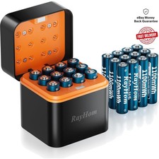 24-Pack AAA Rechargeable Lithium Batteries with Smart 12-Slot Charger 1.5V