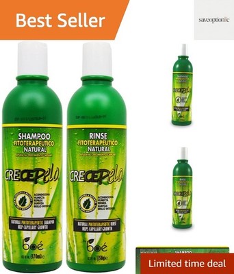 Crece Pelo Natural Hair Growth Duo   Phytotherapeutic Shampoo & Rinse Combo S...
