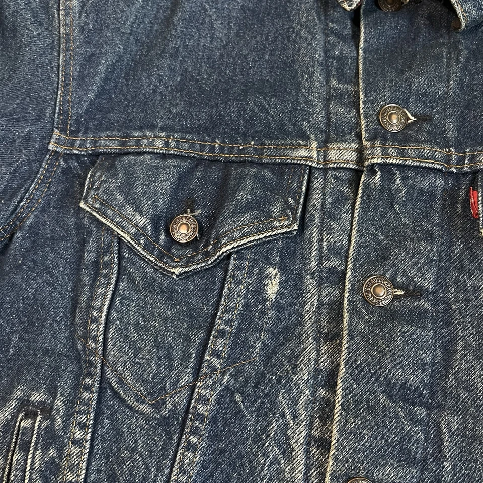 Vintage 1980's Levis Type III Trucker Jacket 42 Buffalo Plaid Lined 71411 0816 - Image 4 of 4