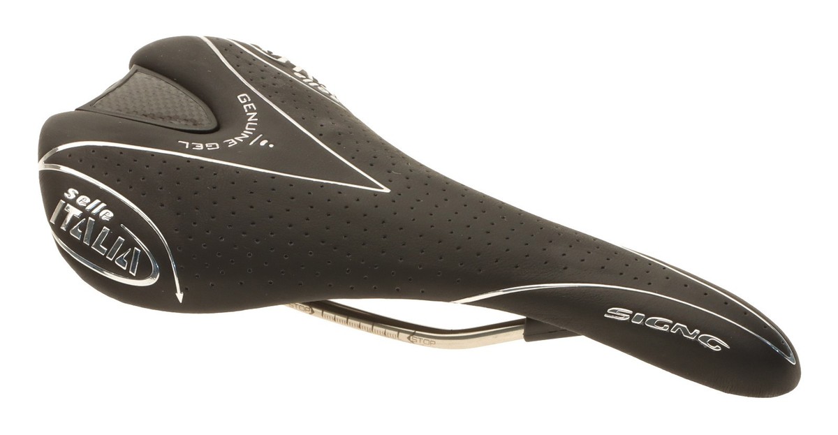 Selle Italia Signo Saddle Genuine Gel Vanox Rails Black Perforated
