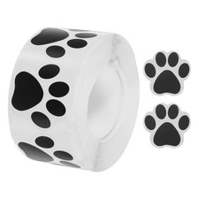 600Pcs Adhesive Label Stickers Black Paw Prints 1.5" Stickers