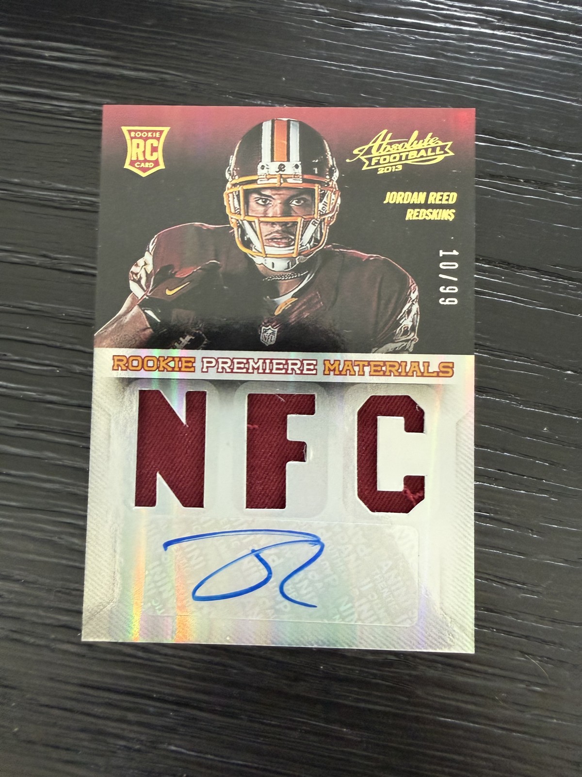 Jordan Reed Panini Absolute #214 Rookie Premiere Materials Autograph