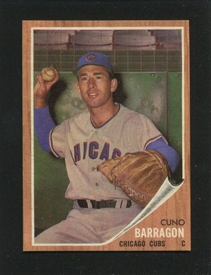 #66 CUNO BARRAGON, Cubs - 1962 Topps: EX-MT+, pack fresh, good gloss 220615e