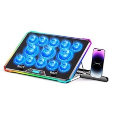 Gaming Laptop Cooler with 13 Ultra Quiet Fans, LCD Screen and Multi Color RGB