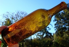 WESTERN BLOWN SANITAS GRAPE FOOD ~ WINE ELIXIR MEDICINE BOTTLE ~ LOS GATOS, CAL.