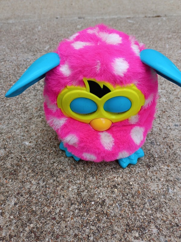 2012 Furby Boom Pink White Polka Dots Blue Ears Does Not Power On