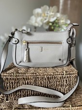 J Jasper Conran Crossbody Bag Grey Faux Leather Shoulder Bag Small