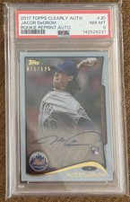 Jacob Degrom 2017 Topps Clearly Authentic Auto RC /135 #CARAU-JD Mets PSA 8