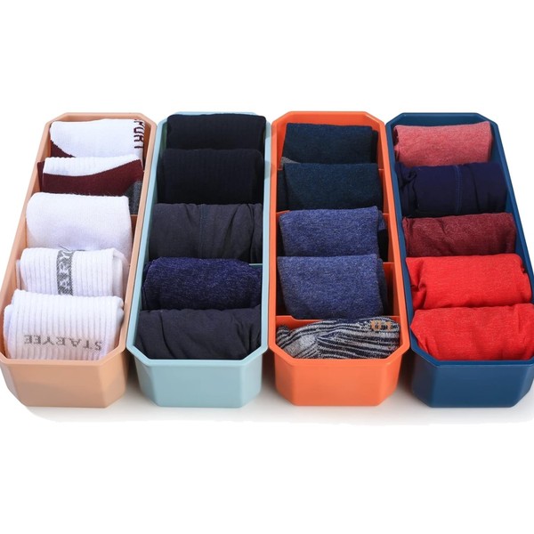 4 StüCk Aufbewahrungsboxen FüR Socken Und UnterwäSche, Ordnungssystem Kleider...-image