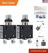 Waterproof 40A Circuit Breaker with Push-Button Reset - Ideal for Automotive Use