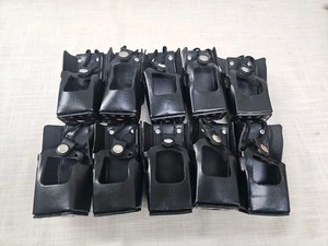 (10) Motorola HT1250 2-Way Genuine Leather Radio Holster Carry Case  w Belt Loop