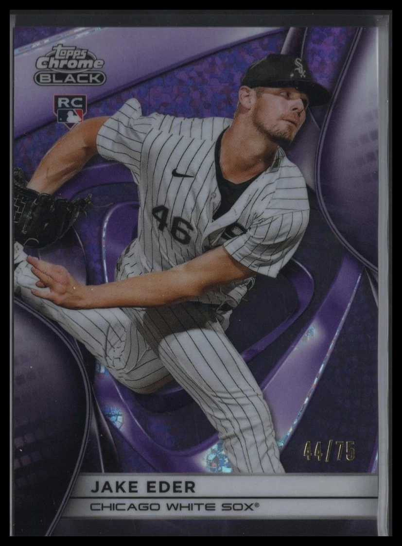 2025 Topps Chrome Black #77 Jake Eder Purple Refractor #/75