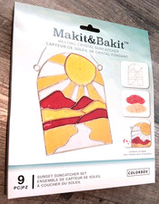 MAKEIT  BAKEIT Sunset Suncatcher Kit Colorbok Stained Glass Style Craft Project
