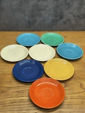 FIESTAWARE  H.L.O. Lot of 8 SAUCERS 6" Assorted Colors FIESTA USA