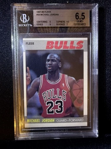 1987-88 Fleer #59 Michael Jordan - Beckett 6.5 W/6, 9.5, 9, 7 Subgrades!!!