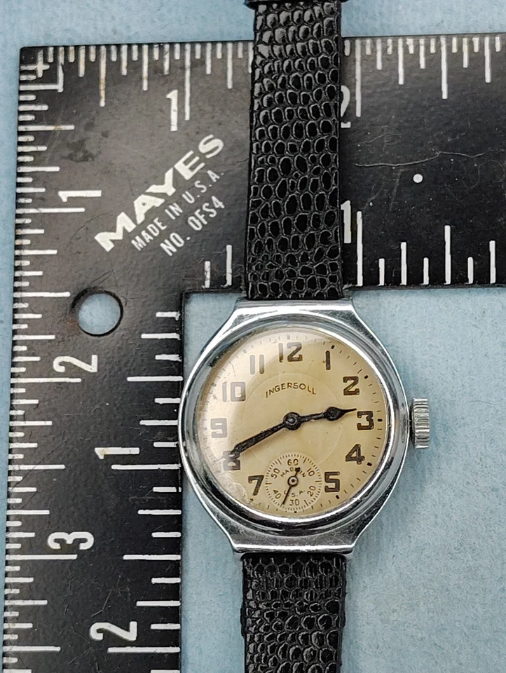 mens Works Ingersoll WWI Trench Military Field Manual Antique Old Vintage Watch - image 4 of 4