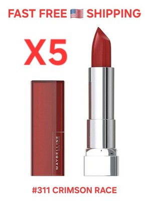 5x Maybelline Color Sensational Cream Finish Lipstick 311 Crimson Race