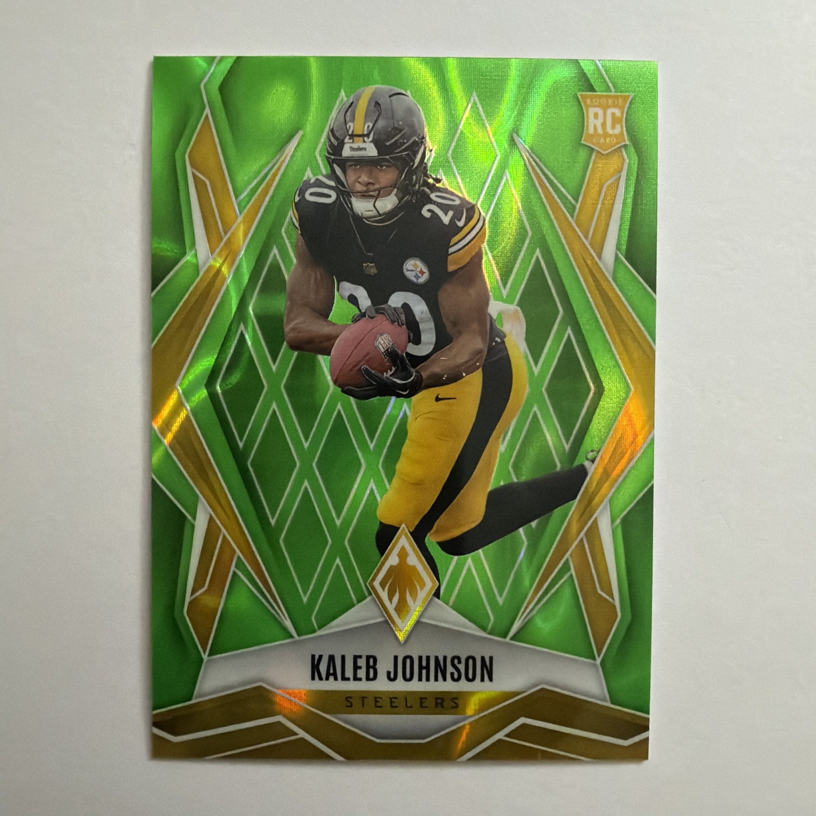 2025 Panini Phoenix - Rookies Kaleb Johnson #182 Lime Green Lava /225 (RC)