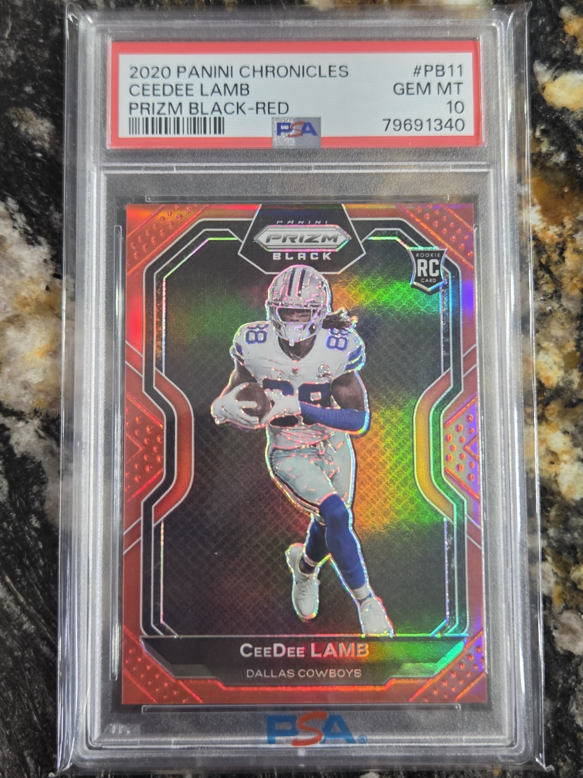 CeeDee Lamb Panini Chronicles Prizm Black #PB11 Red
